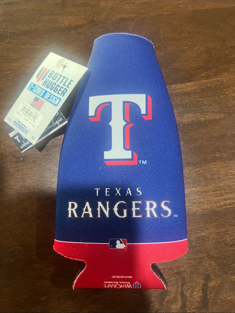 Texas Rangers Bottle Hugger Cooler - Blue & Red